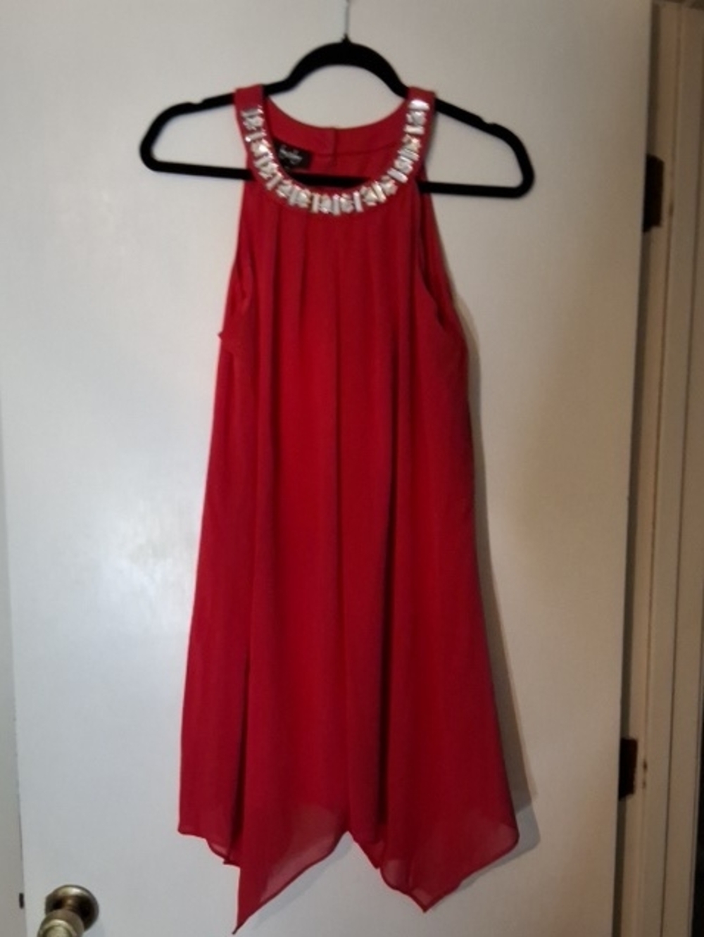 by & by Red Jeweled Dress